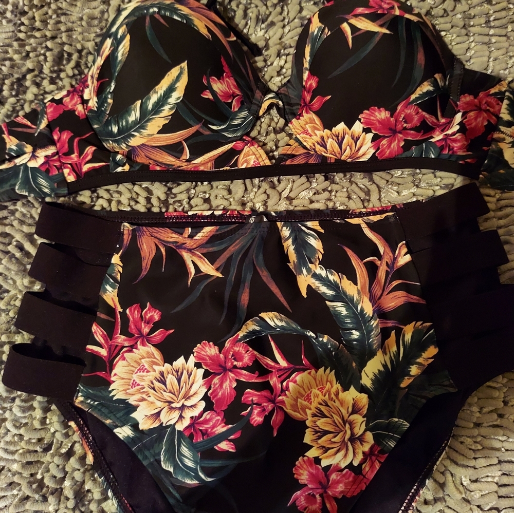 BEBE two piece high waste bikini